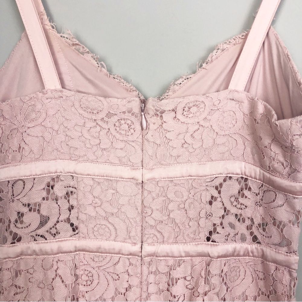 EXPRESS | Baby Pink Lace Bustier Fitted Slip Dress Midi Length Women’s Size 2 - Picture 9 of 11